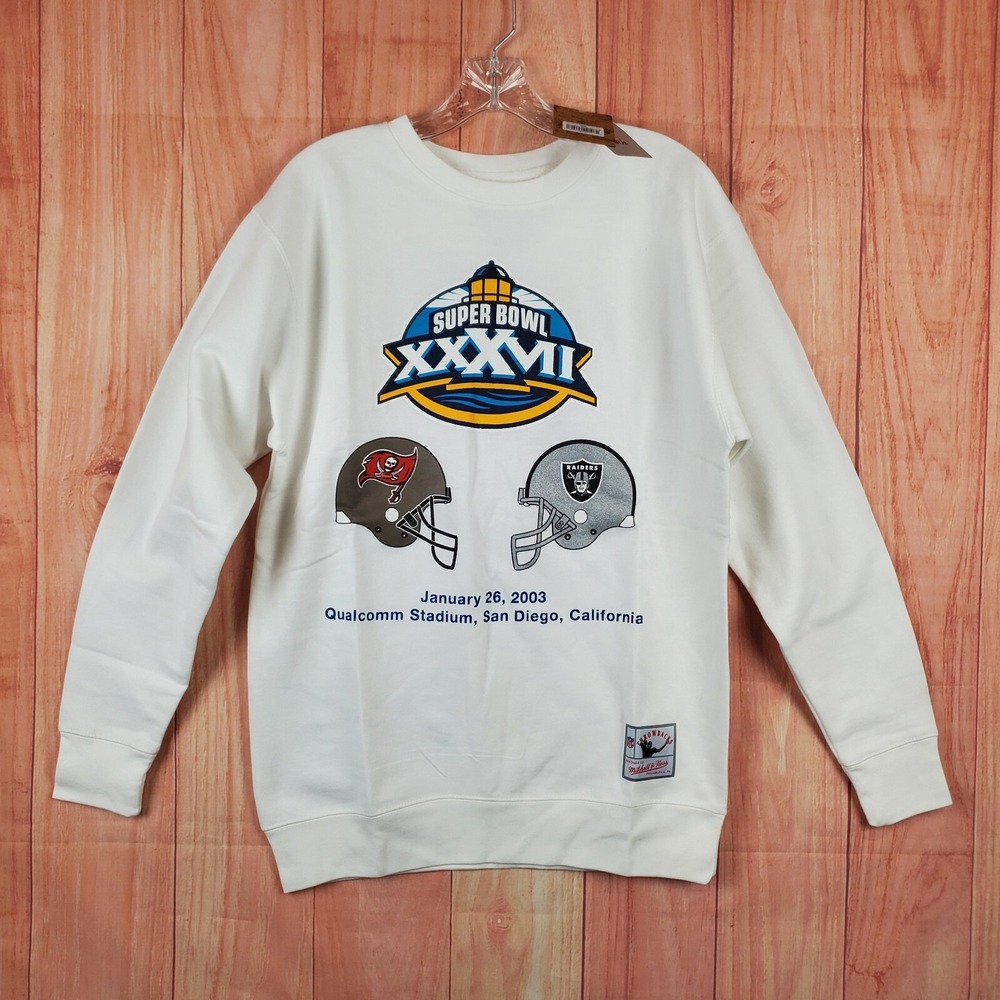 Mitchell & Ness Super Bowl Match Up Mens Sweatshirt M Buccaneers Raiders